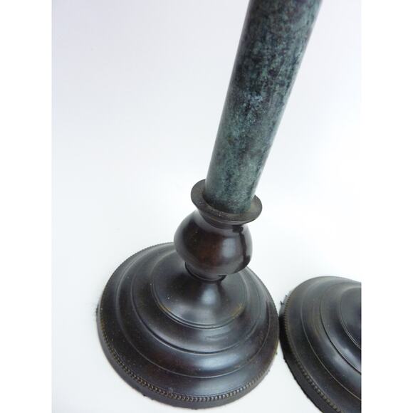 Vintage Pair Of Brass Candlestick Holders - Picture 2 of 5